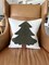Forest Green Tufted Christmas Tree Pillow Cover by Busa Designs – 18” White Canvas Holiday Accent